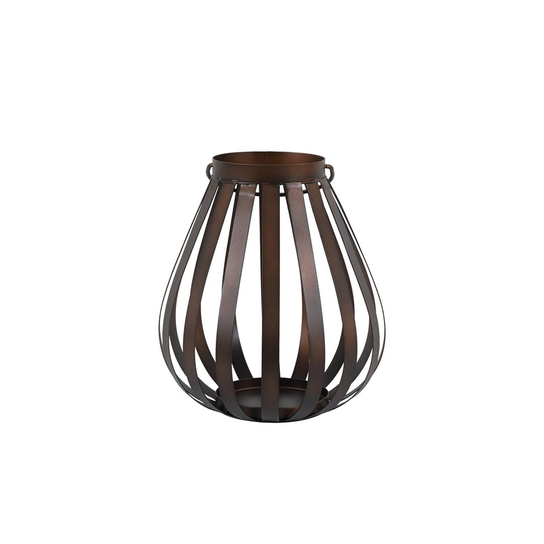 Metal Bulb Lantern - Brown