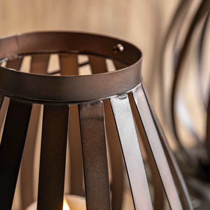 Metal Bulb Lantern - Brown