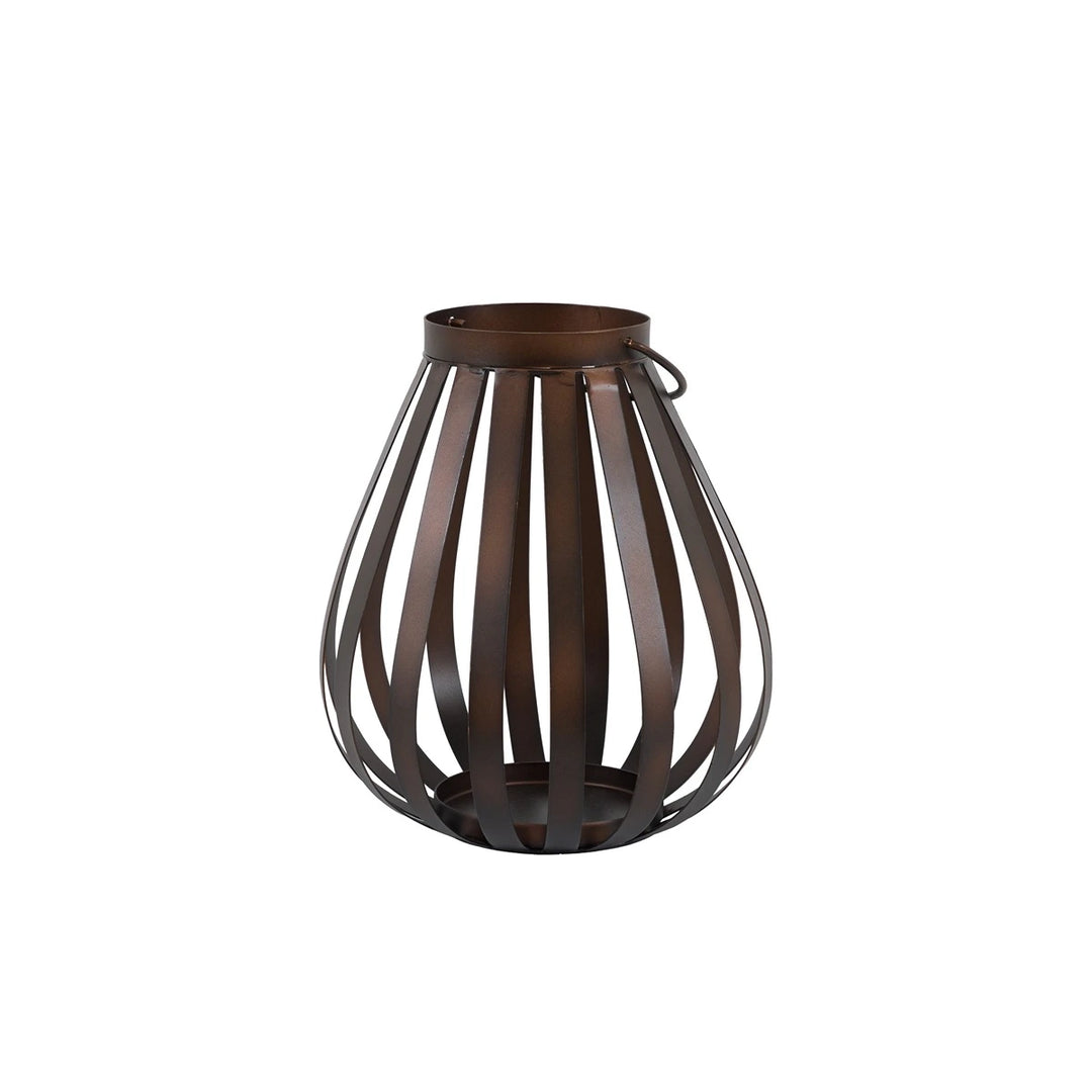 Metal Bulb Lantern - Brown