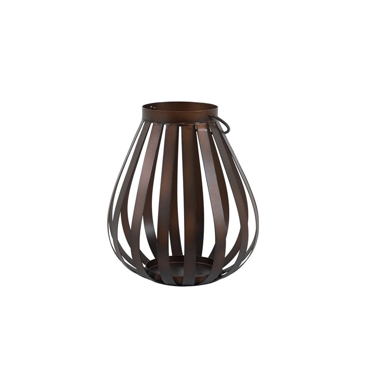 Metal Bulb Lantern - Brown