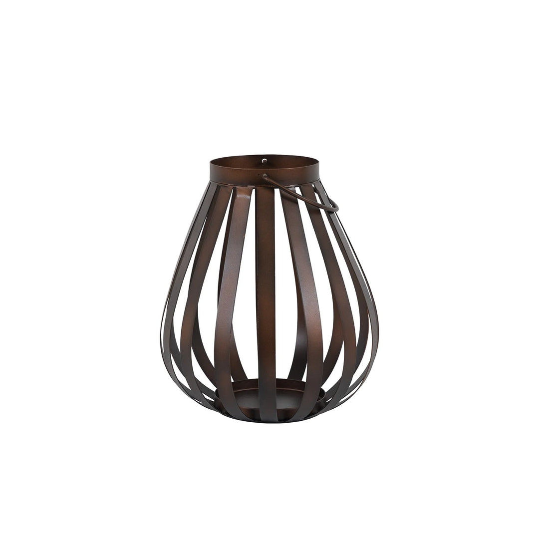 Metal Bulb Lantern - Brown