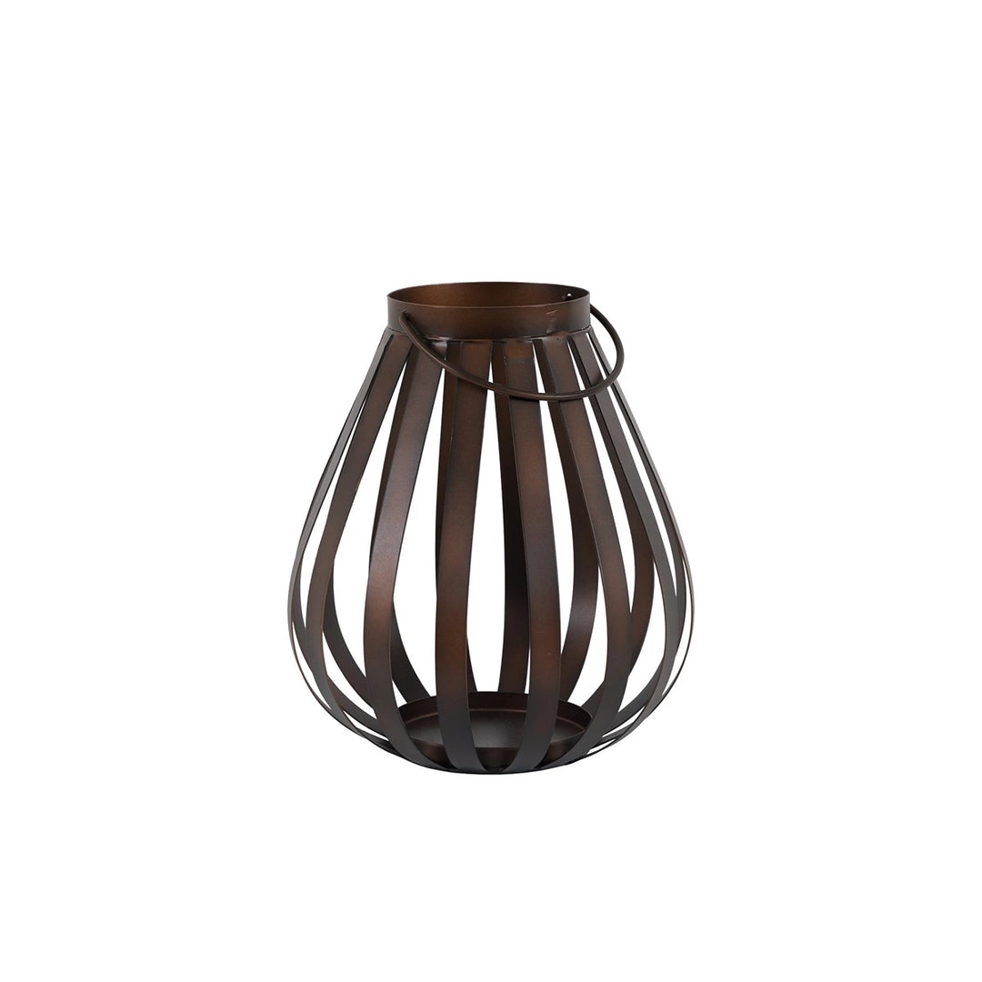 Metal Bulb Lantern - Brown