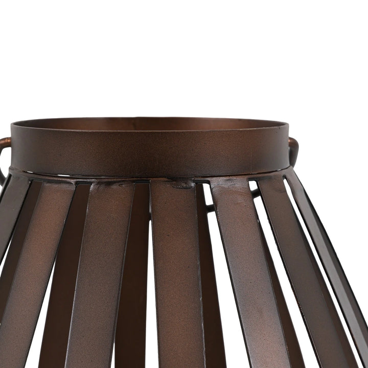 Metal Bulb Lantern - Brown