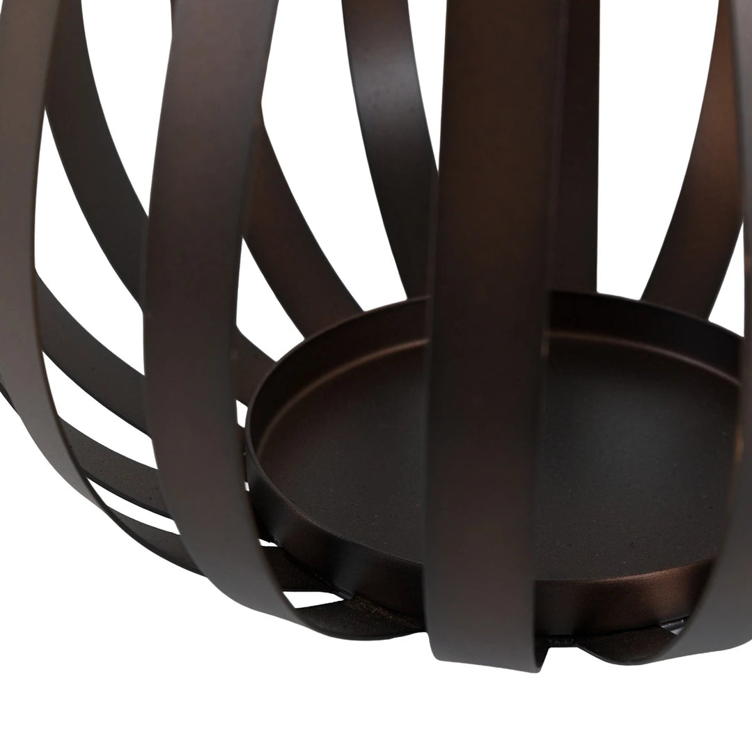Metal Bulb Lantern - Brown