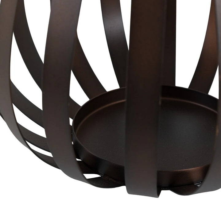 Metal Bulb Lantern - Brown