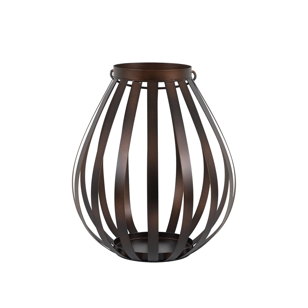 Metal Bulb Lantern - Brown