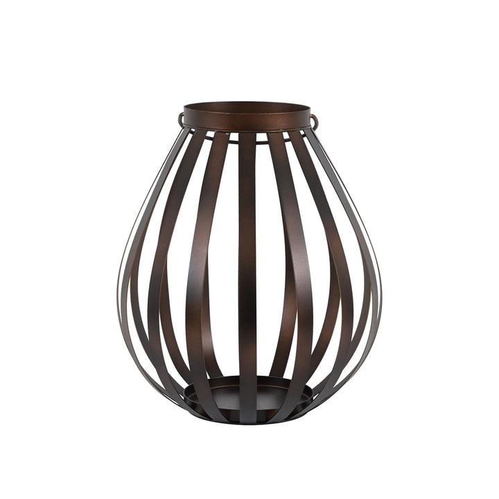 Metal Bulb Lantern - Brown