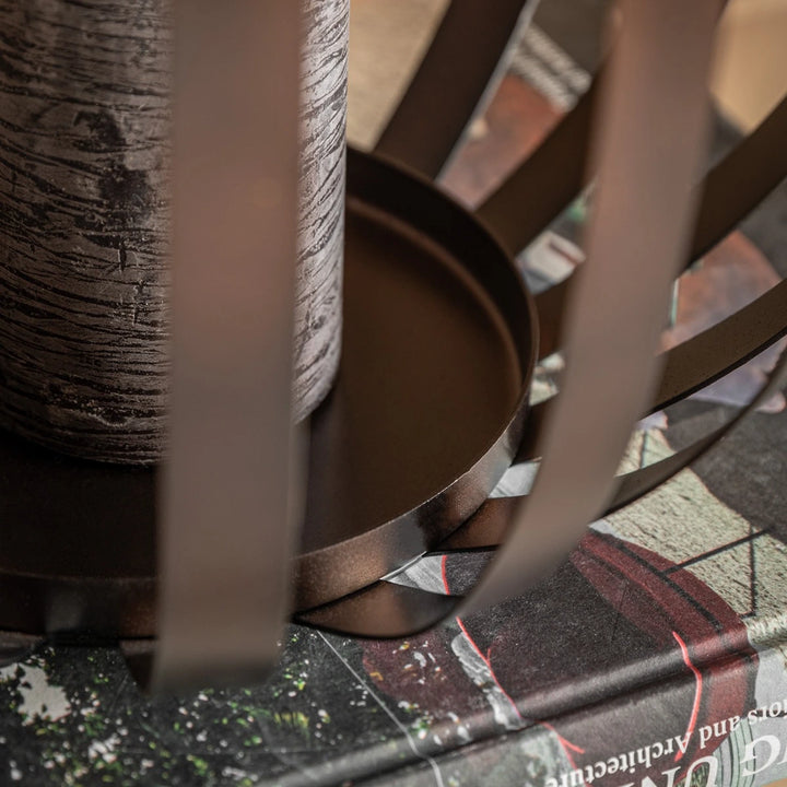 Metal Bulb Lantern - Brown