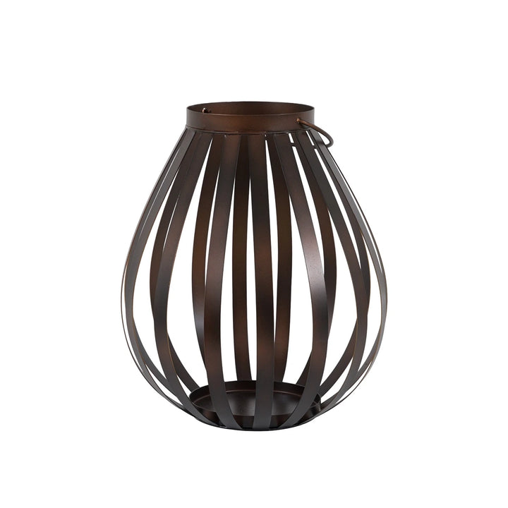 Metal Bulb Lantern - Brown