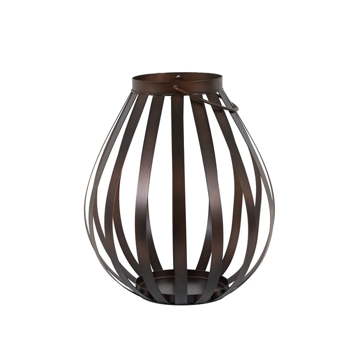 Metal Bulb Lantern - Brown