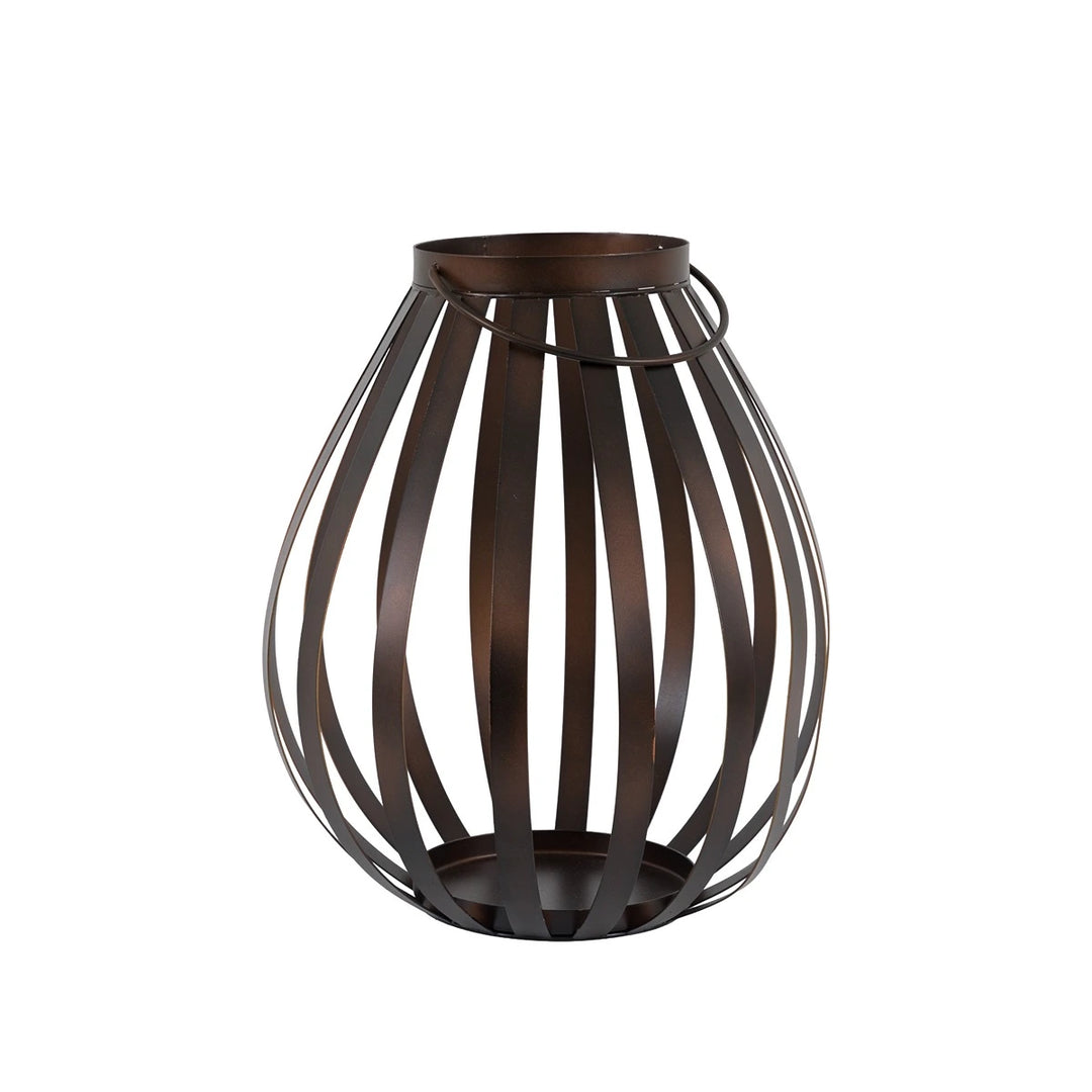 Metal Bulb Lantern - Brown
