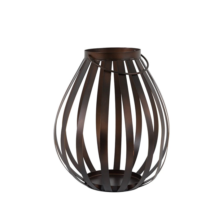 Metal Bulb Lantern - Brown