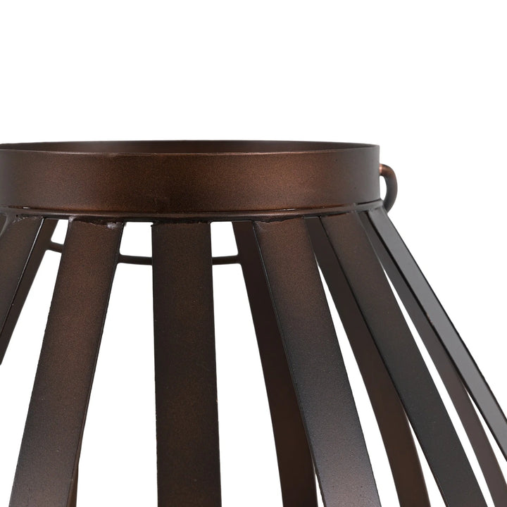 Metal Bulb Lantern - Brown