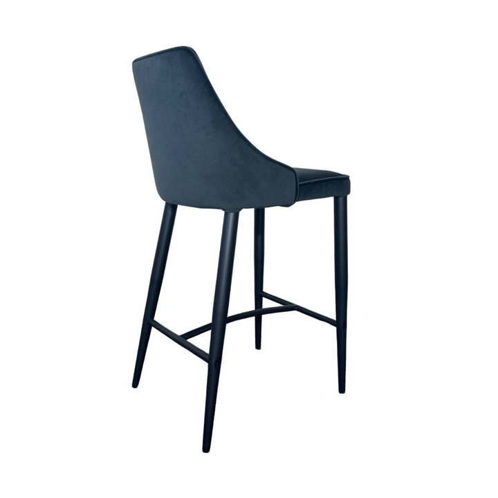 Alain Velvet Bar Stool - Essence Grey Tommy Franks 4