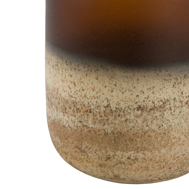 Frosted Set of 2 Tealight Holder - Brown