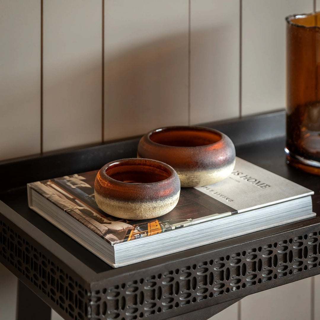 Metalic Set of 2 Tealight Holders - Gold