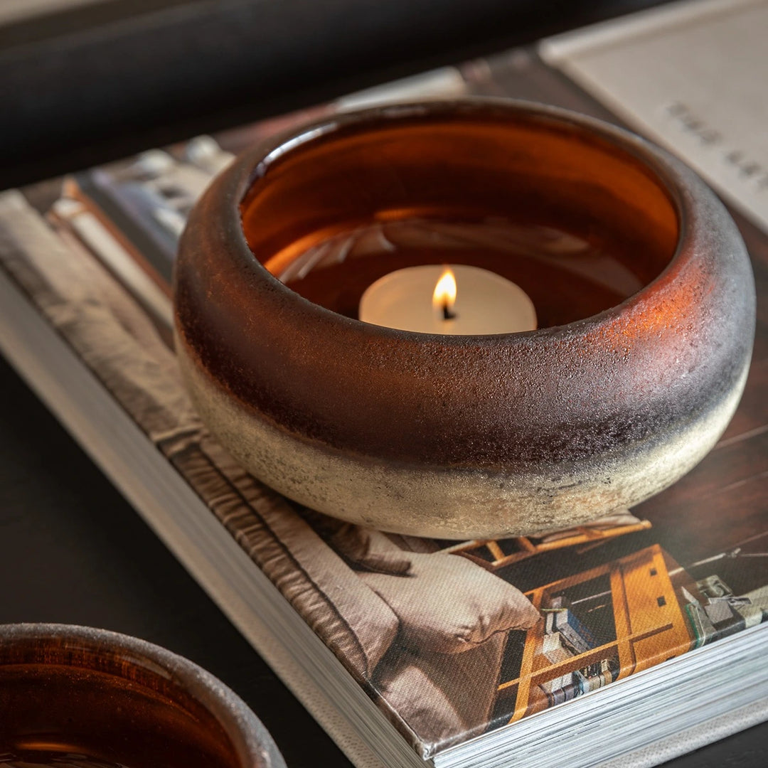 Metalic Set of 2 Tealight Holders - Gold
