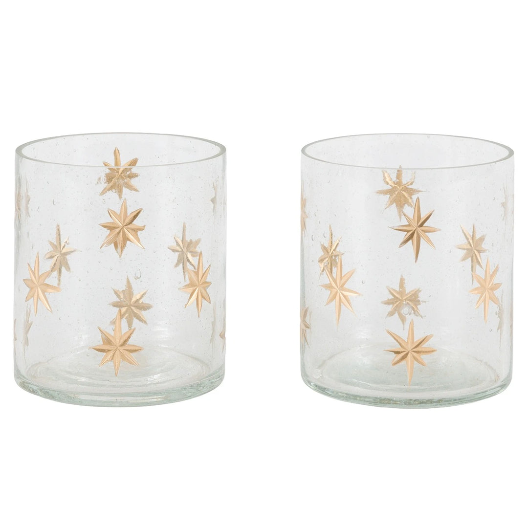 Snowflake Set of 2 Candle Holders