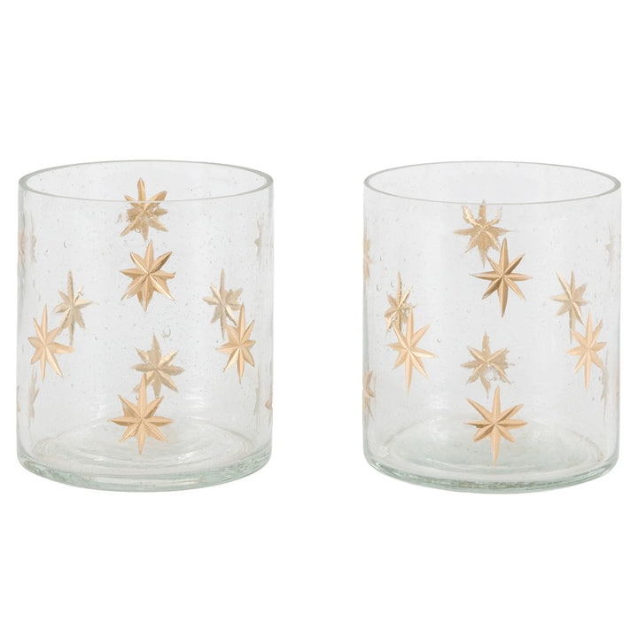 Snowflake Set of 2 Candle Holders