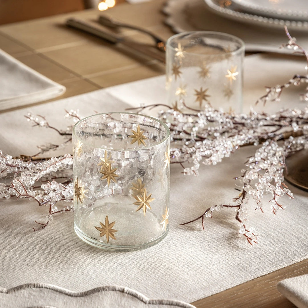 Snowflake Set of 2 Candle Holders