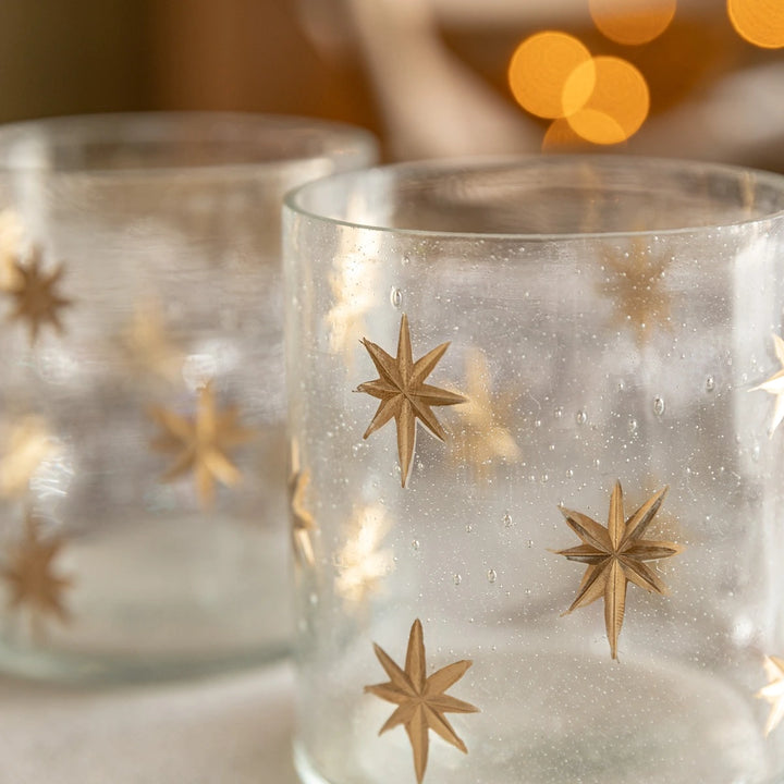 Snowflake Set of 2 Candle Holders