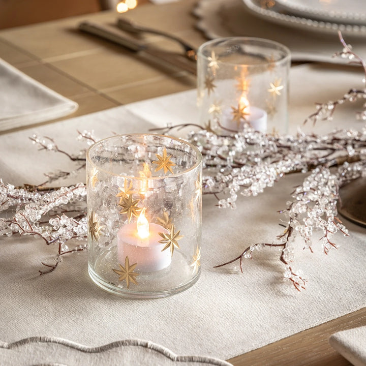 Snowflake Set of 2 Candle Holders