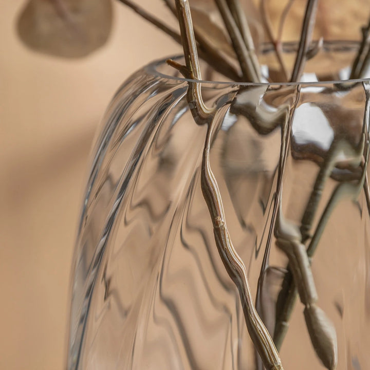 Swirl Clear Glass Vase