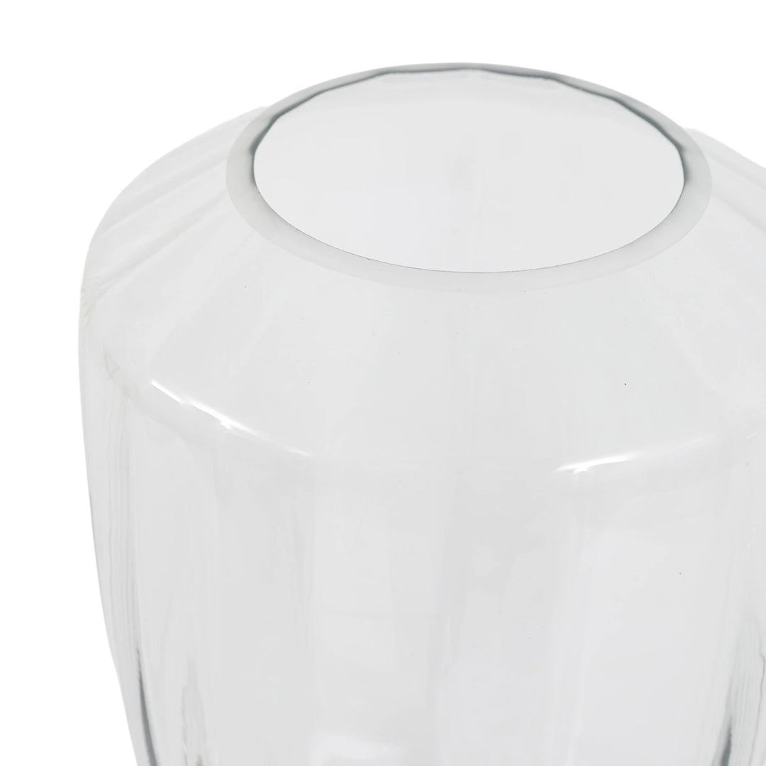 Ribbed Clear Glass Vase