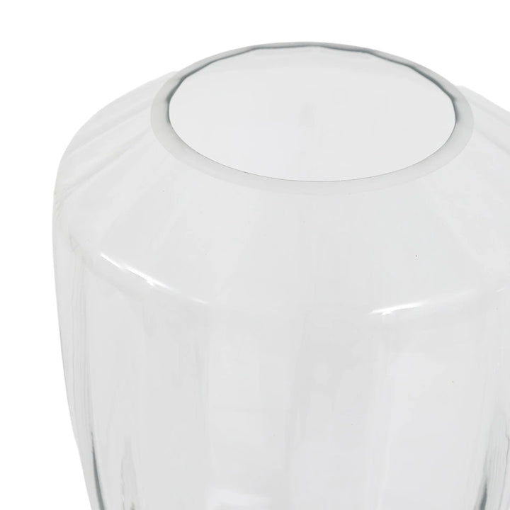 Ribbed Clear Glass Vase