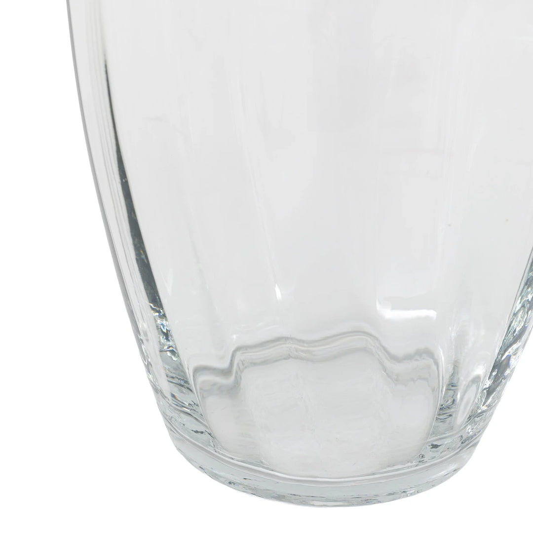 Ribbed Clear Glass Vase