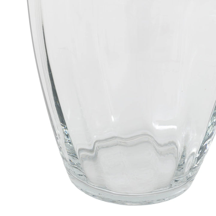 Ribbed Clear Glass Vase