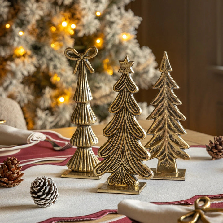 Heritage Set of 3 Tree Ornaments - Gold