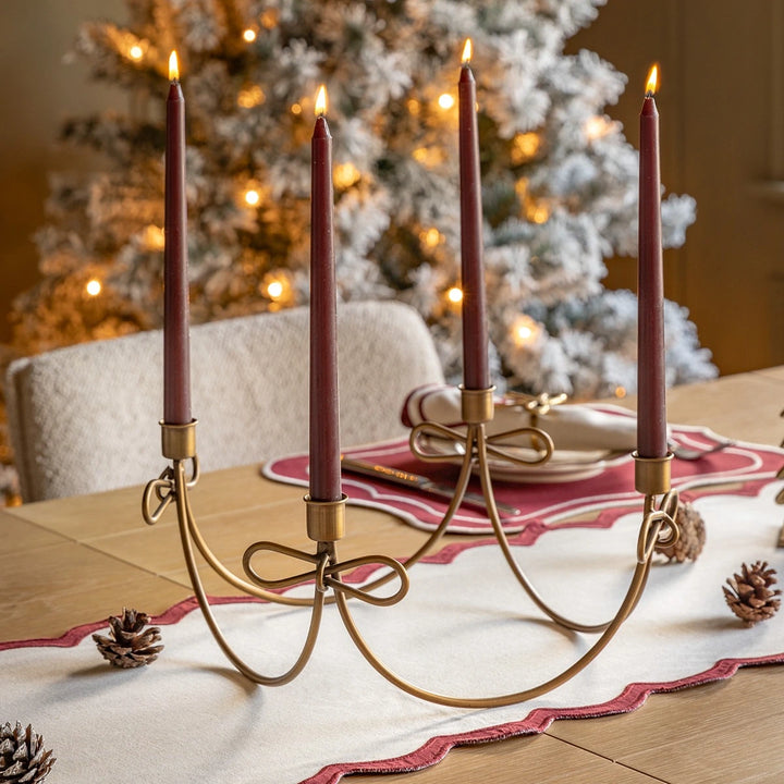 Heritage Bow Candle Holder - Gold