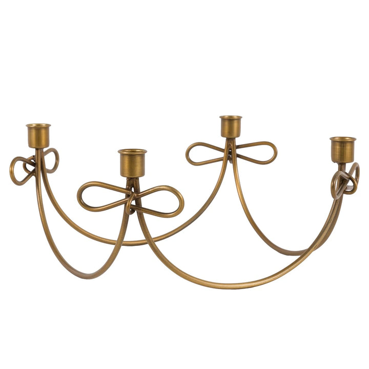 Heritage Bow Candle Holder - Gold