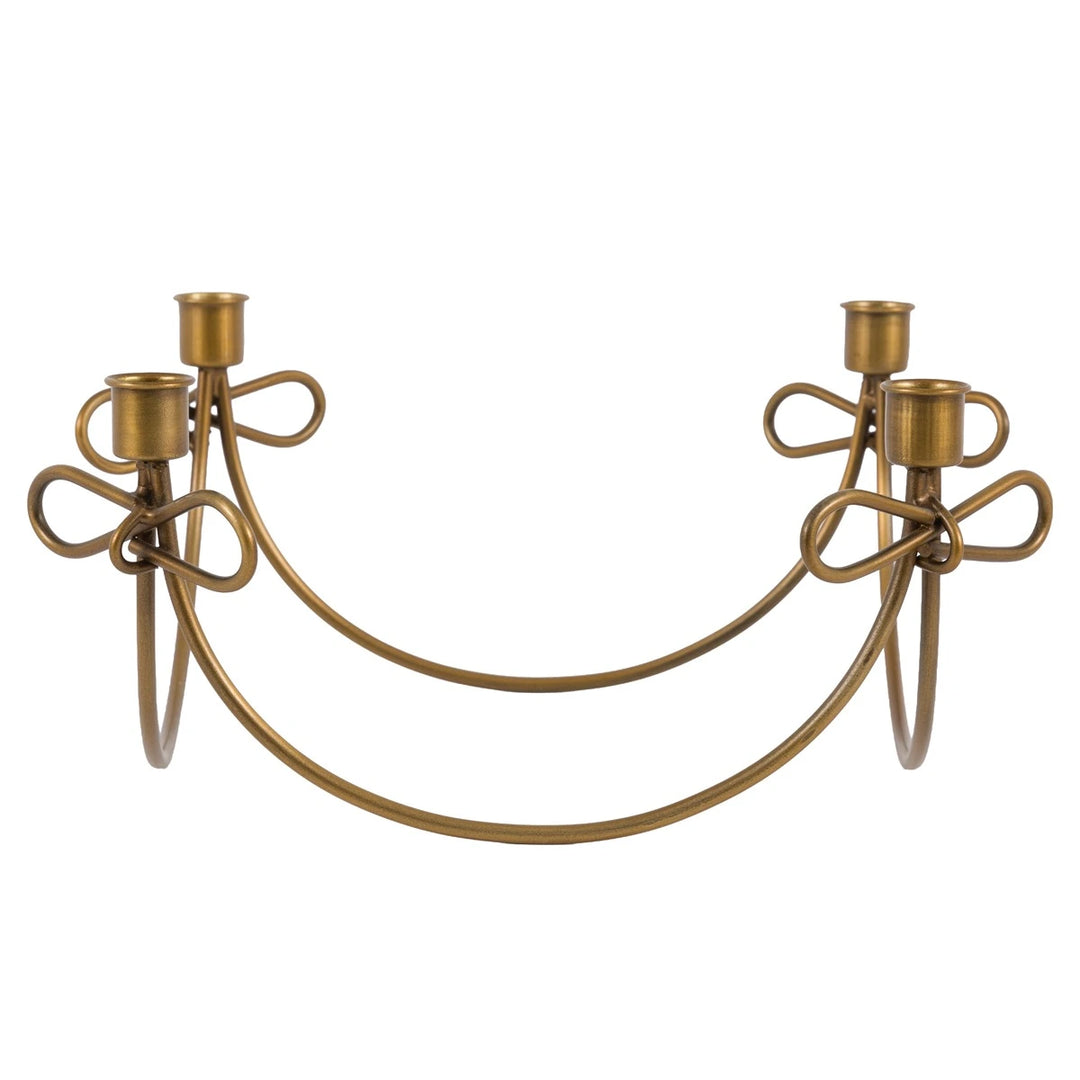 Heritage Bow Candle Holder - Gold