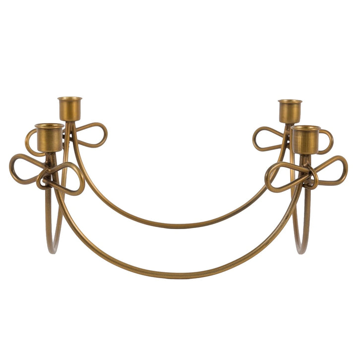 Heritage Bow Candle Holder - Gold