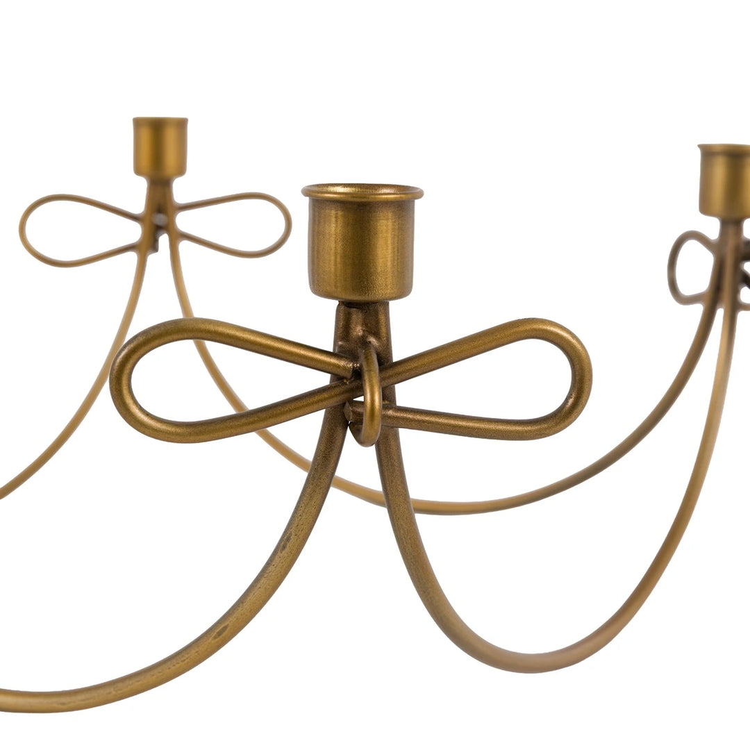 Heritage Bow Candle Holder - Gold