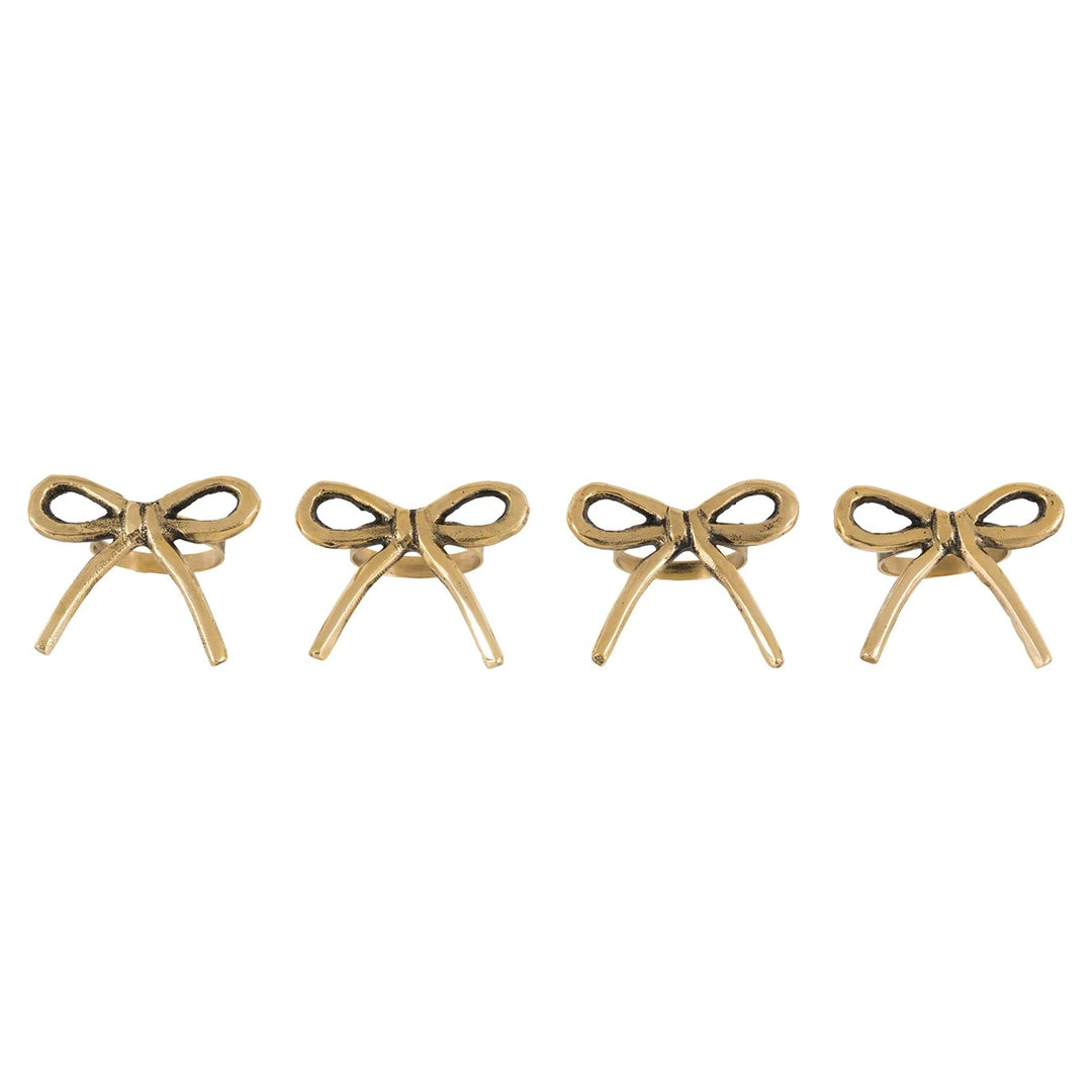 Gold Set of 4 Bow Napkin Rings