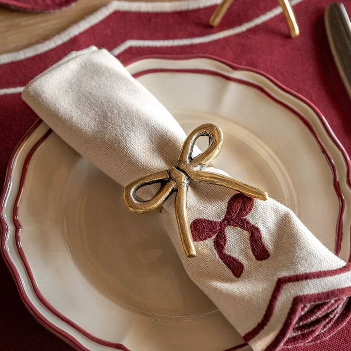 Gold Set of 4 Bow Napkin Rings
