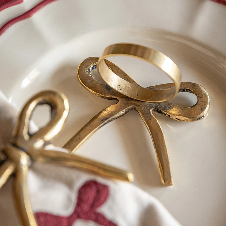 Gold Set of 4 Bow Napkin Rings