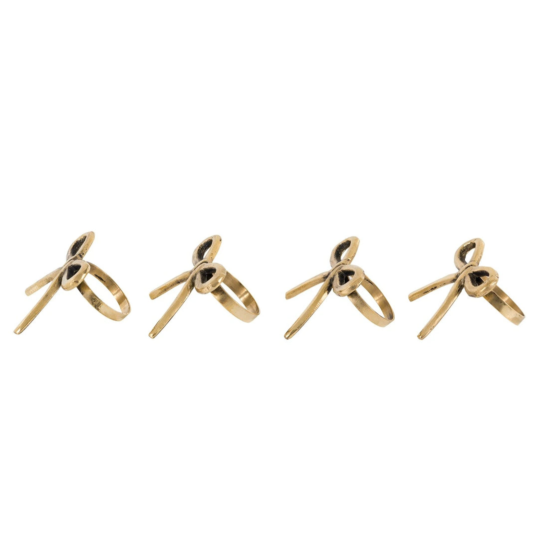 Gold Set of 4 Bow Napkin Rings