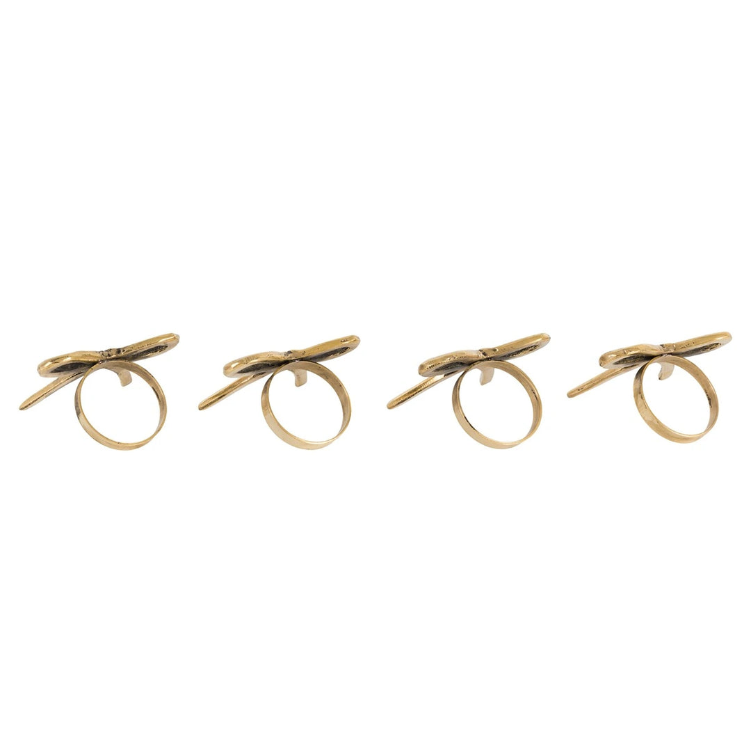 Gold Set of 4 Bow Napkin Rings