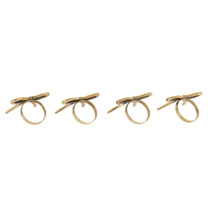 Gold Set of 4 Bow Napkin Rings