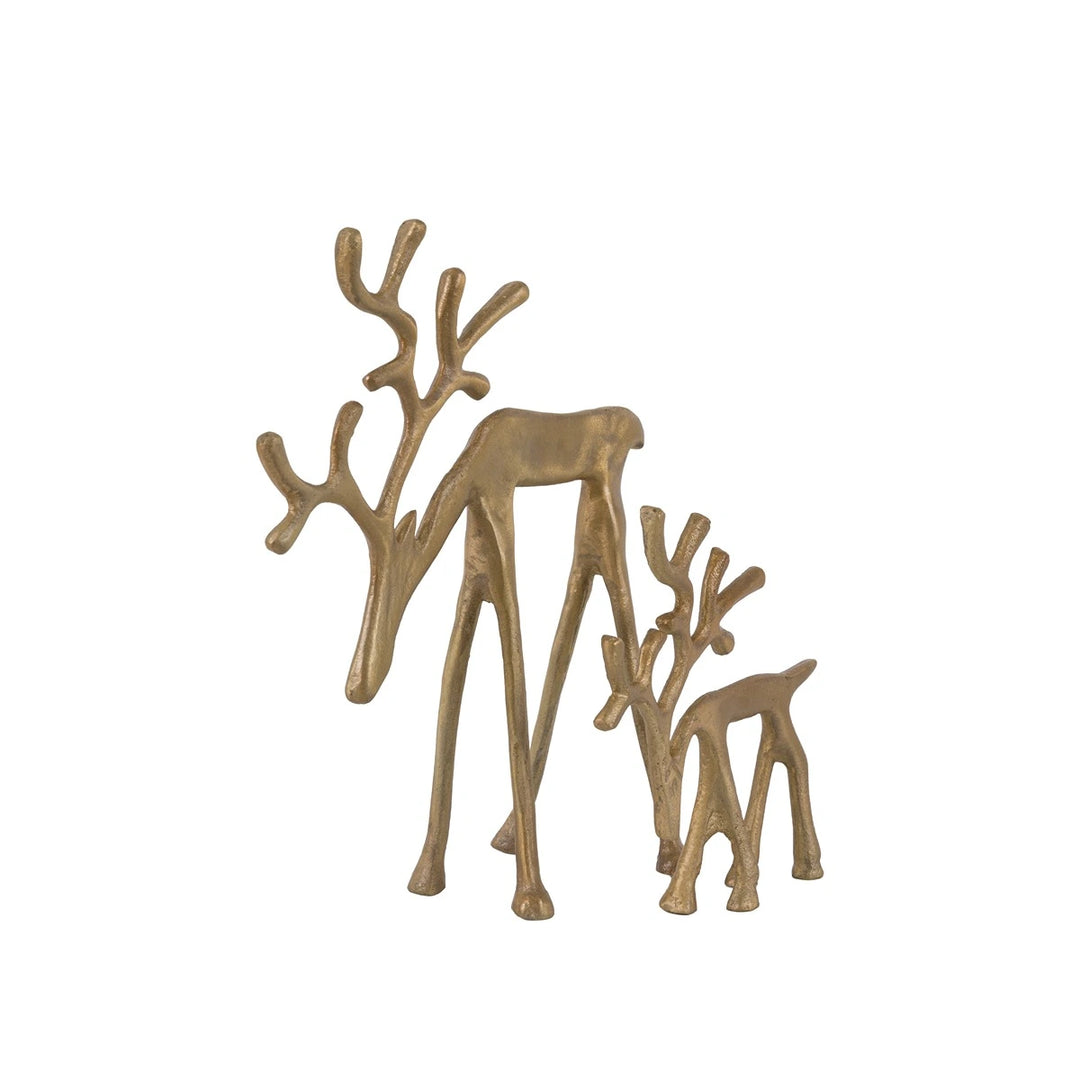 Woodland Set of 2 Metal Reindeer - Gold