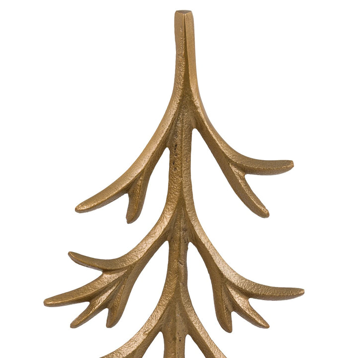 Woodland Set of 2 Metal Tree Ornaments - Gold