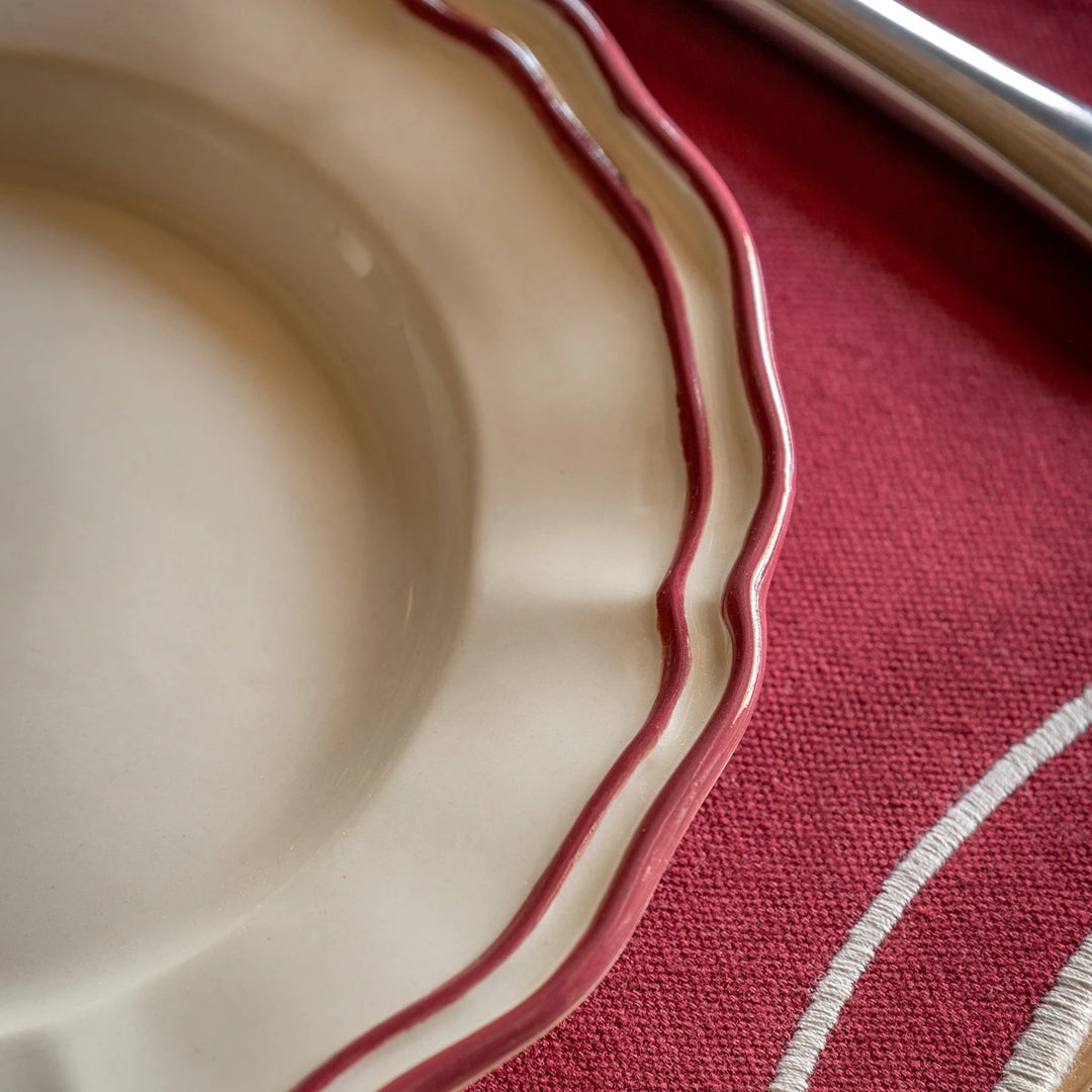 Heritage Set of 4 Scallop Side Plates - Red