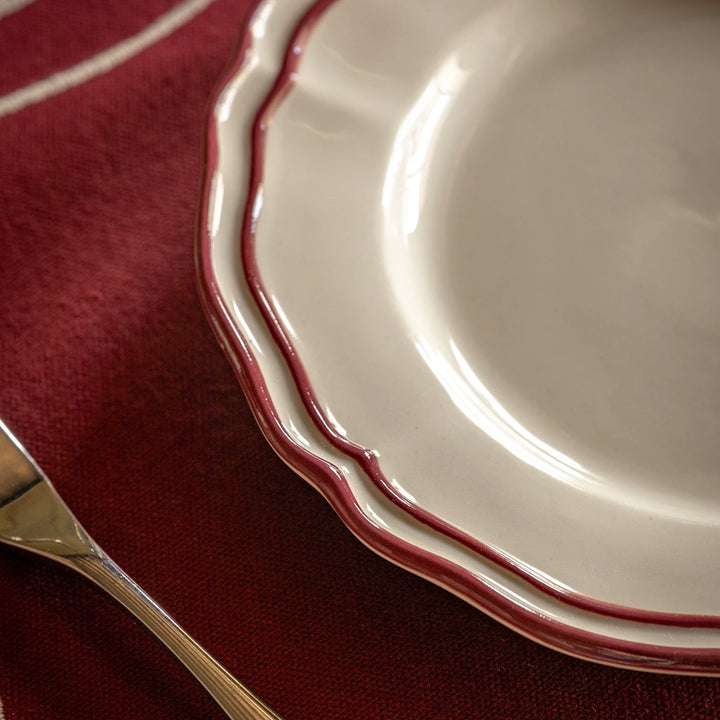 Heritage Set of 4 Scallop Side Plates - Red