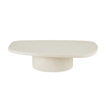 Elements Pebble Shape Varnished Microcement Coffee Table - Off White Ethnicraft 1
