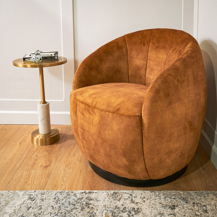 Chalain Velvet Accent Chair - Ginger