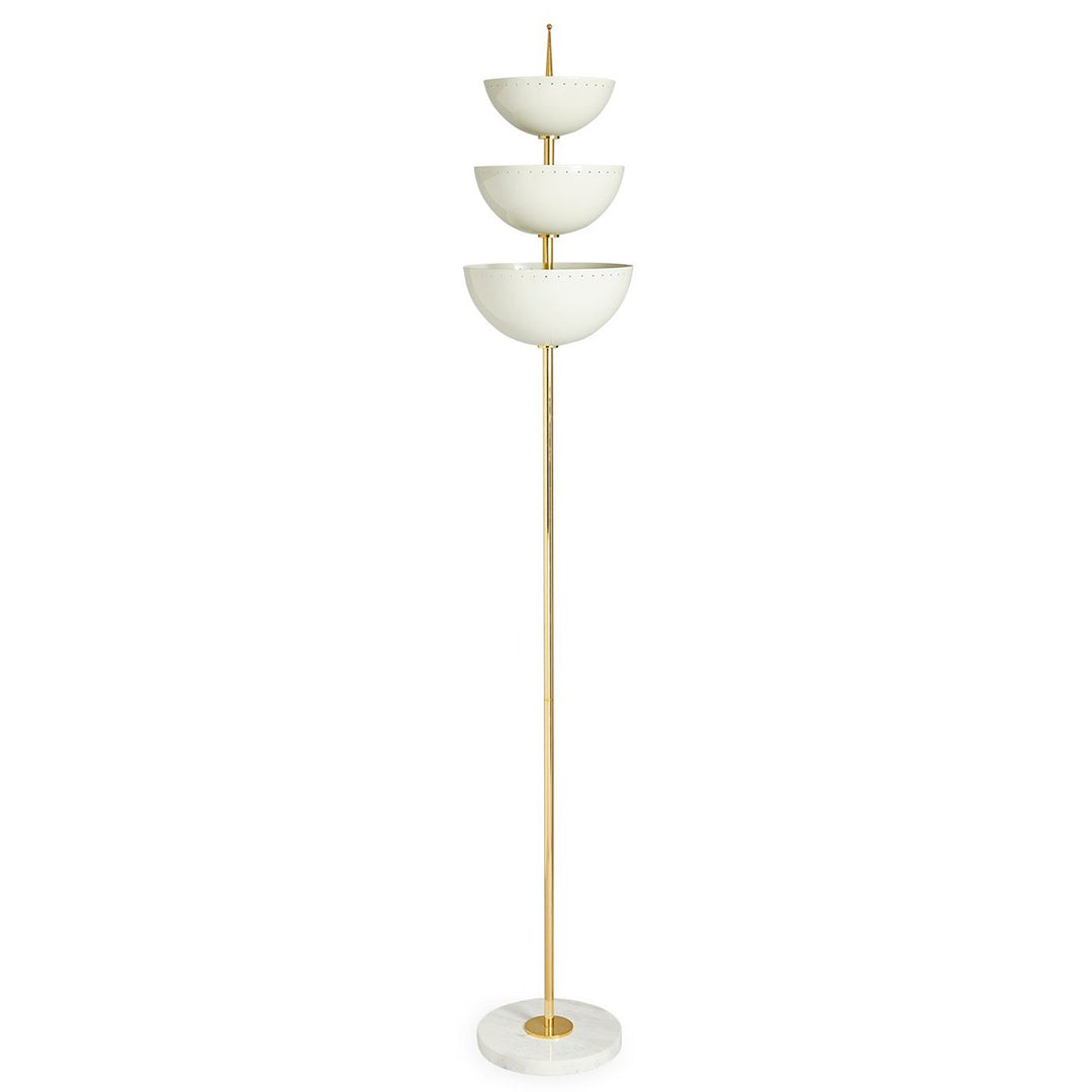 Lisbon Torchiere Floor Lamp - Brass & Ivory Design Maven 1